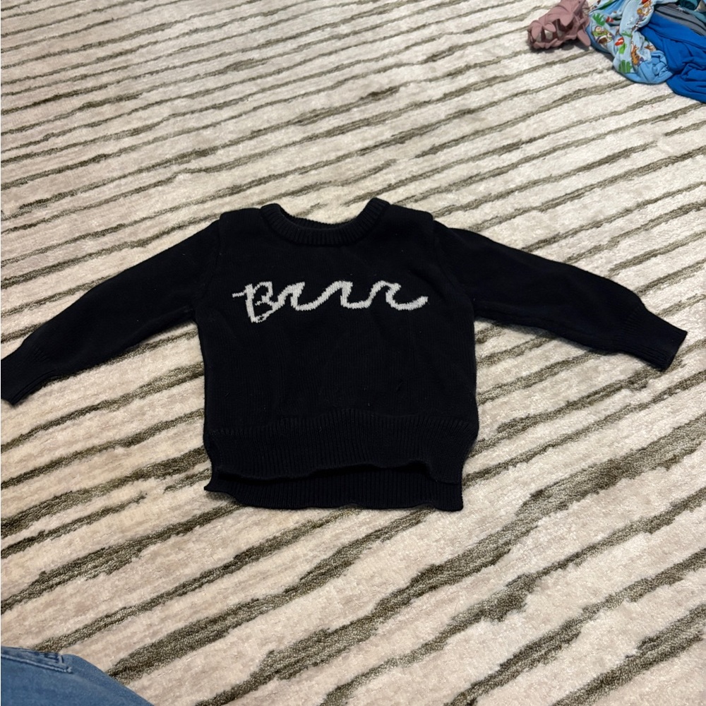 Little Bipsy Black Sweater with White Script